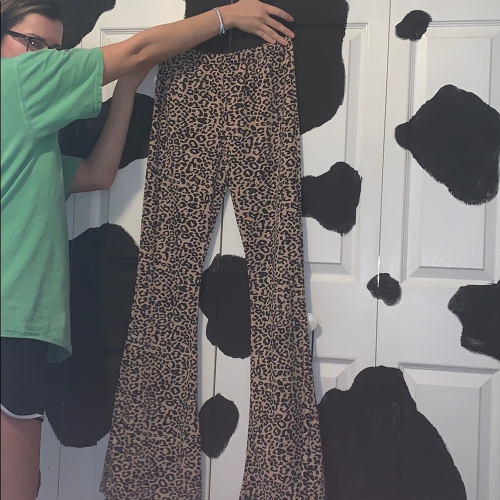 Nasty Gal Flare Leopard Pants